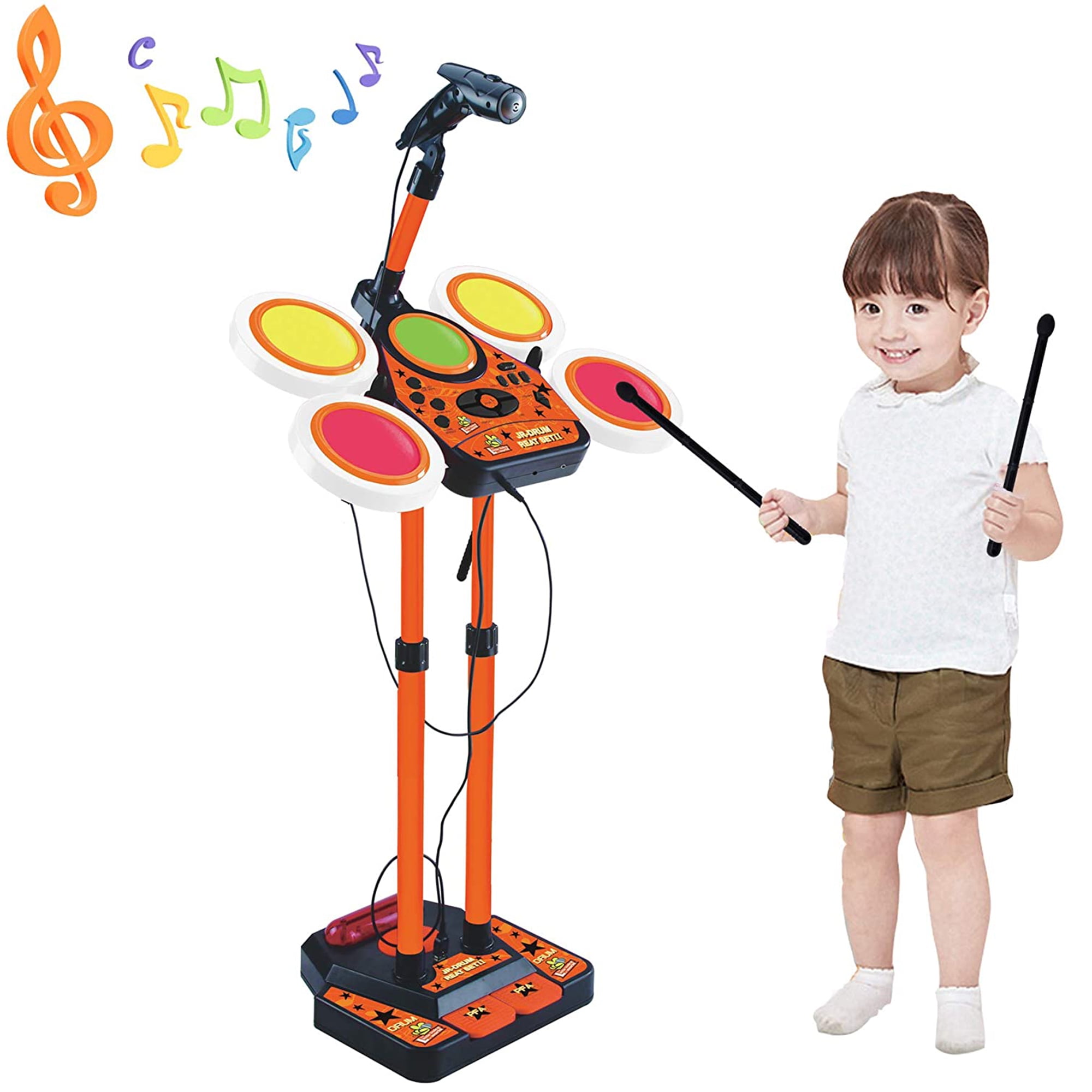 KARMAS PRODUCT Kids Preschool Musical Toys Drum Set with Adjustable