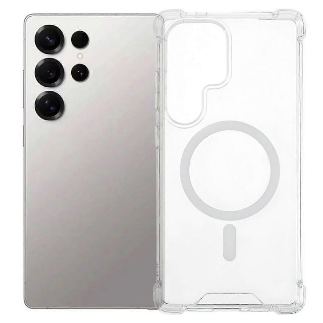 For Samsung Galaxy S23 Ultra Case Compatible with MagSafe 1.5mm Shockproof Clear Phone Back Cover