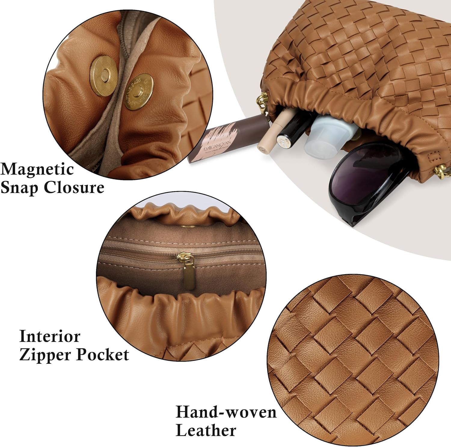 Small Crossbody Bag For Women Trendy.Dumpling Bag Clutch Purse For Women Evening Bag Cloud Purse Vegan Leather Hobo Bag