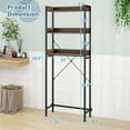 thumbnail image 3 of Costway 3-Tier Over-The-Toilet Bathroom Shelf Metal Frame Space Saver Rack with 4 Hooks, 3 of 10