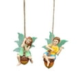 thumbnail image 3 of colaxi 2x Garden Boy Girl Fee Hanging Decor Harz Ornament, Handicraft Collectible Creative Garden Development for Garden Fence Outdoor, 3 of 9