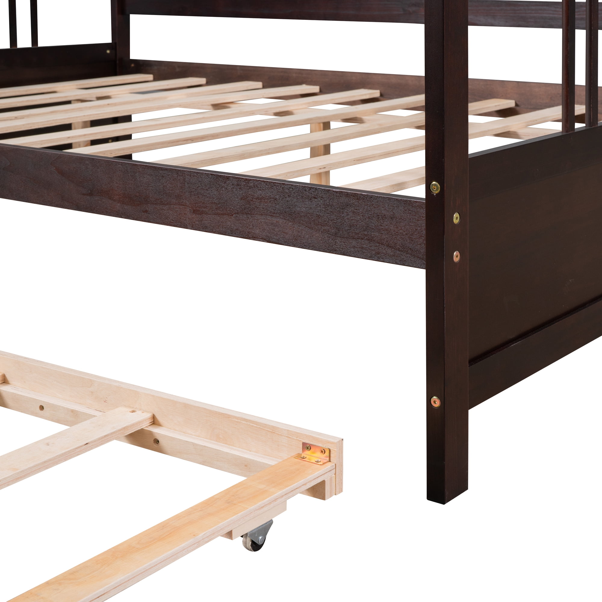 Sailvan Full Size Daybed Wood Bed with Twin Size Trundle