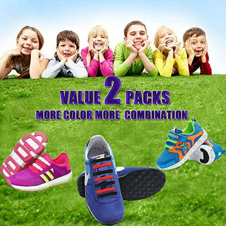 Lazy No Tie Elastic Tieless Lock Laces Shoe Laces Strings for Sneakers Kids  Adults Boots Canvas 