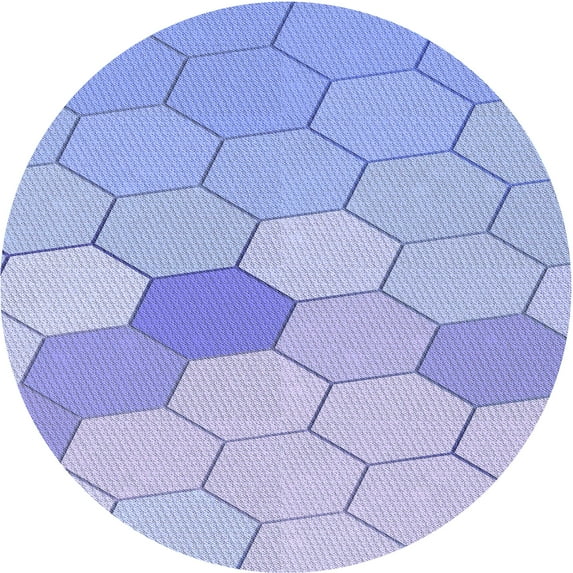 Ahgly Company Indoor Round Patterned Blue Angel Blue Area Rugs, 3' Round