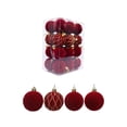 thumbnail image 2 of Christmas Velvet Flocked Textured Bauble Set, Mixed Shape Shatterproof Ornaments, for Xmas Tree Home Decor, 2 of 5