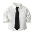 thumbnail image 4 of Boys' Button Down Shirts Boys Formal Outfit White Dress Shirt for Boys Boy Uniform Shirts Boys Girls Fashion, 4 of 5