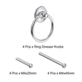 thumbnail image 3 of Uxcell Round Ring Pulls, 4Pcs Drawers Knobs Bright Chrome Circle Drawer Handles Single Hole for Dresser Cupboard, 3 of 6