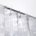 thumbnail image 4 of Ntbay EVA Shower Curtain Liner with 12 Hooks and 3 Weighted Magnets, Heavy Duty Water Repellent Shower Curtain for Bathroom Shower Stall, Mildew/Mold-Resistant, Clear Geometric, 72"x72", 4 of 5