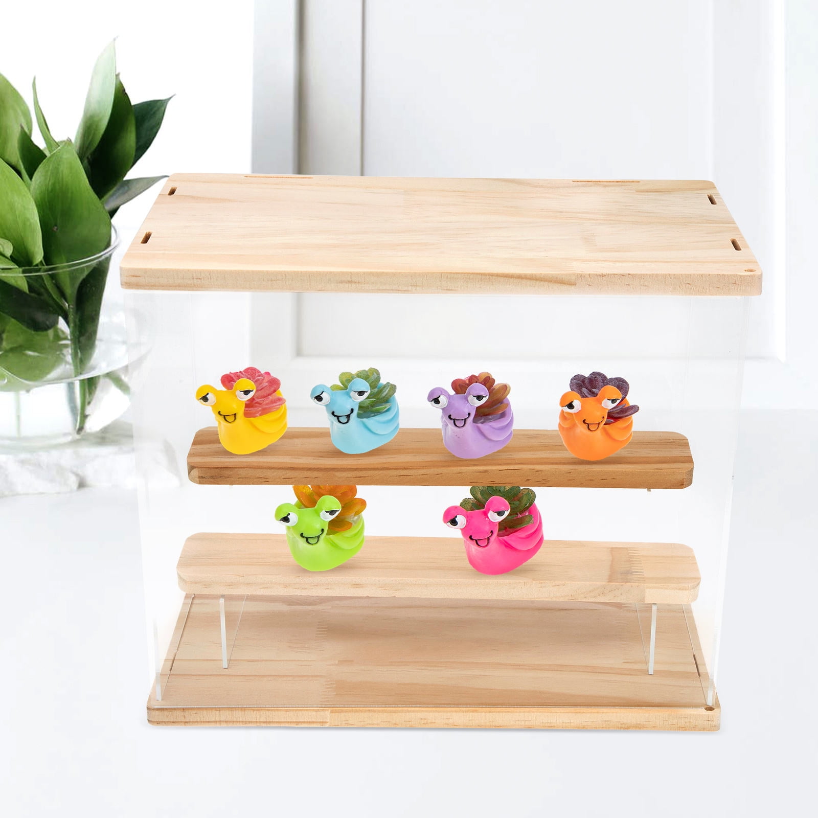 HEMOTON 1Pcs Desk Accessories & Workspace Organizers Simple Style Acrylic and Wood