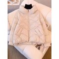 thumbnail image 3 of Abrigo de otoño e invierno nuevo para mujer, abrigo corto con capucha de plumón de pato blanco, versión coreana de chaqueta acolchada suelta de color sólido, 3 of 5