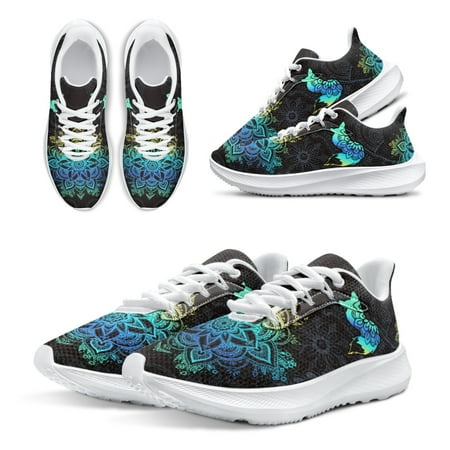 Boho Sneakers Women s Gradient Bohemian Mandala Running Shoes Fox Print Casual Walking Shoes Flats Chaussure