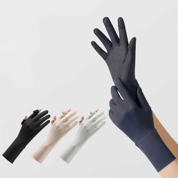 MTBLYS Guantes transpirables de seda helada para actividades al aire libre | Guantes de protección solar para conducir | Accesorio para pantallas táctiles | Guantes antideslizantes para ciclismo