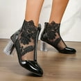 thumbnail image 5 of Mostsola Dress Ankle Boots for Women Elegant Embroidery Mesh Clear Heel Zipper Booties, 5 of 8