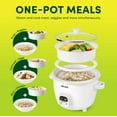thumbnail image 4 of Aroma 20-Cup Rice Cooker & Food Steamer with Bonded Granite Nonstick Ceramic Pop-Up Steam Tray - White, 4 of 5