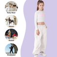 thumbnail image 5 of Rolanko Girls Cargo Pants Wide Leg Streetwear Kids Pants with Pockets Trendy Jogger Trousers, 5 of 6