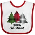 thumbnail image 3 of Inktastic Country Christmas Plaid Trees Boys or Girls Baby Bib, 3 of 4
