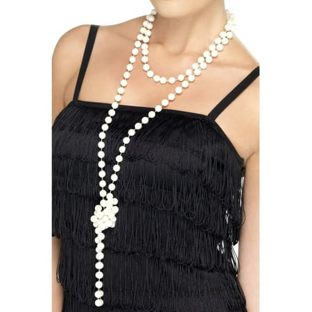 Womens Roaring 20s Flapper Girl Pearl Necklace Faux Jewlery Costume Accessory