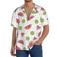 thumbnail image 3 of Fotbe Watermelon And Kiwi print Short Sleeve Button Down Shirts for Men Casual Summer Beach Wrinkle Free Shirt-X-Large, 3 of 7