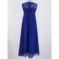 thumbnail image 4 of YEAHDOR Youth Big Girls Chiffon Lace Wedding Party Dress Bridesmaid Ball Gown Maxi Long Flower Girls Dress Royal Blue 12, 4 of 7