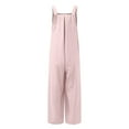 thumbnail image 4 of PATLOLLAV Jumpsuits,Womens Cold Shoulder Jumpsuit Solid Button Suspender Jumpsuit Wide Pocket Leg Pant, 4 of 6