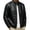Black, variant on WIZUTIZ Men's Leather Jacket Solid Color Motorcycle Vintage Zipper Pocket Long Sleeve Hoodless PU Coat for Winter Casual Daily Outdoor Mens Fashion