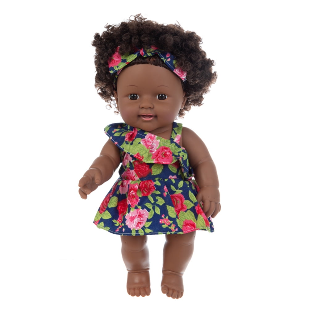 Details about   12inch Reborn African Baby Girl Doll Vinyl Newborn Toddler Dolls for Kids Toy 