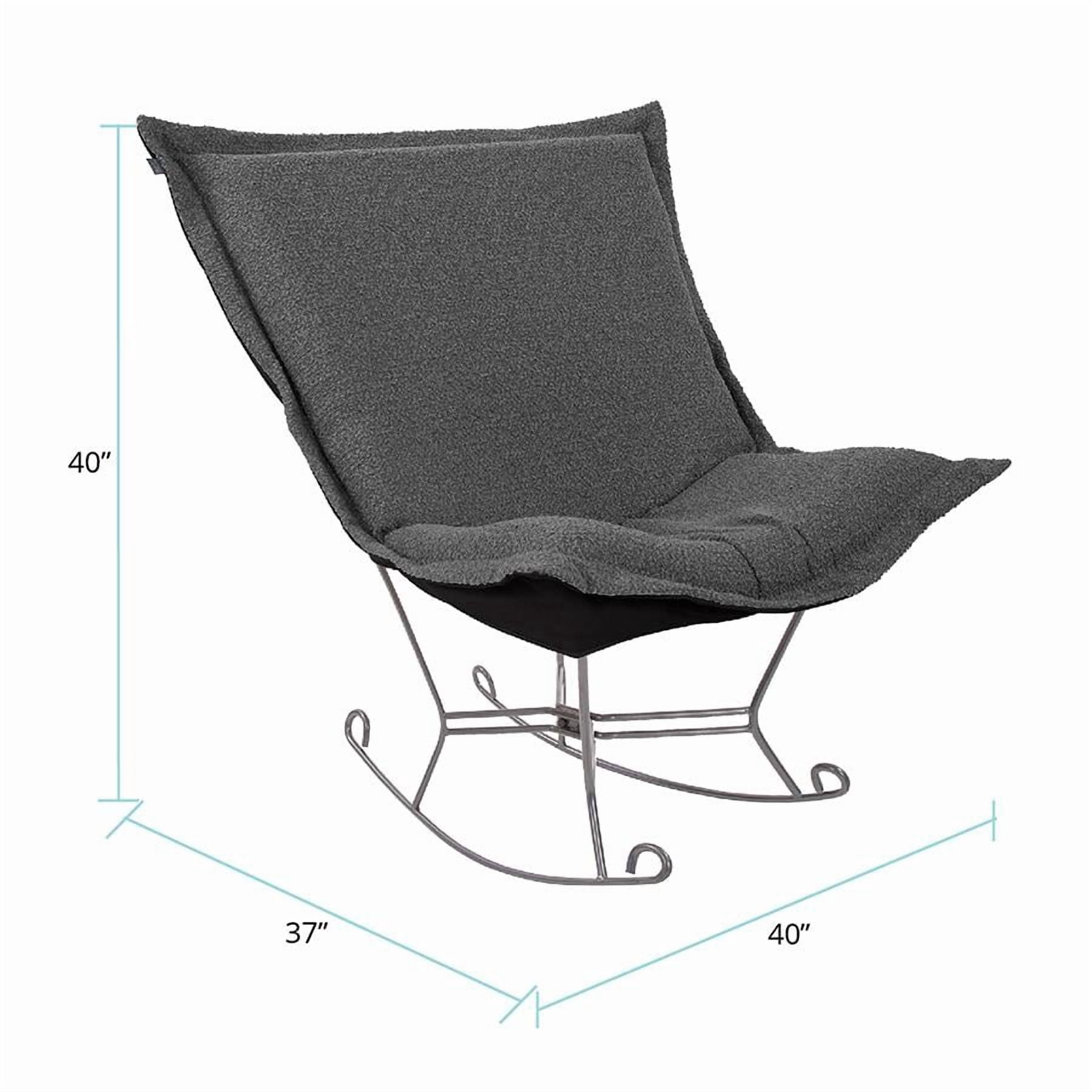 Scroll Puff Rocker Titanium- Barbet Charcoal/Black