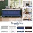 thumbnail image 4 of GZXS 44.1-Inch Shoe Bench with Lift Top Storage & Storage Drawers, Entryway Bench with Cushioned Seat, for Foyer, Bedroom, Living Room, Navy Blue, 4 of 8