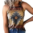 thumbnail image 2 of Camiseta sin mangas con cuello halter para mujer, camisa sin mangas con estampado de cuello redondo, informal, elegante, para fiesta en la playa, 2 of 6