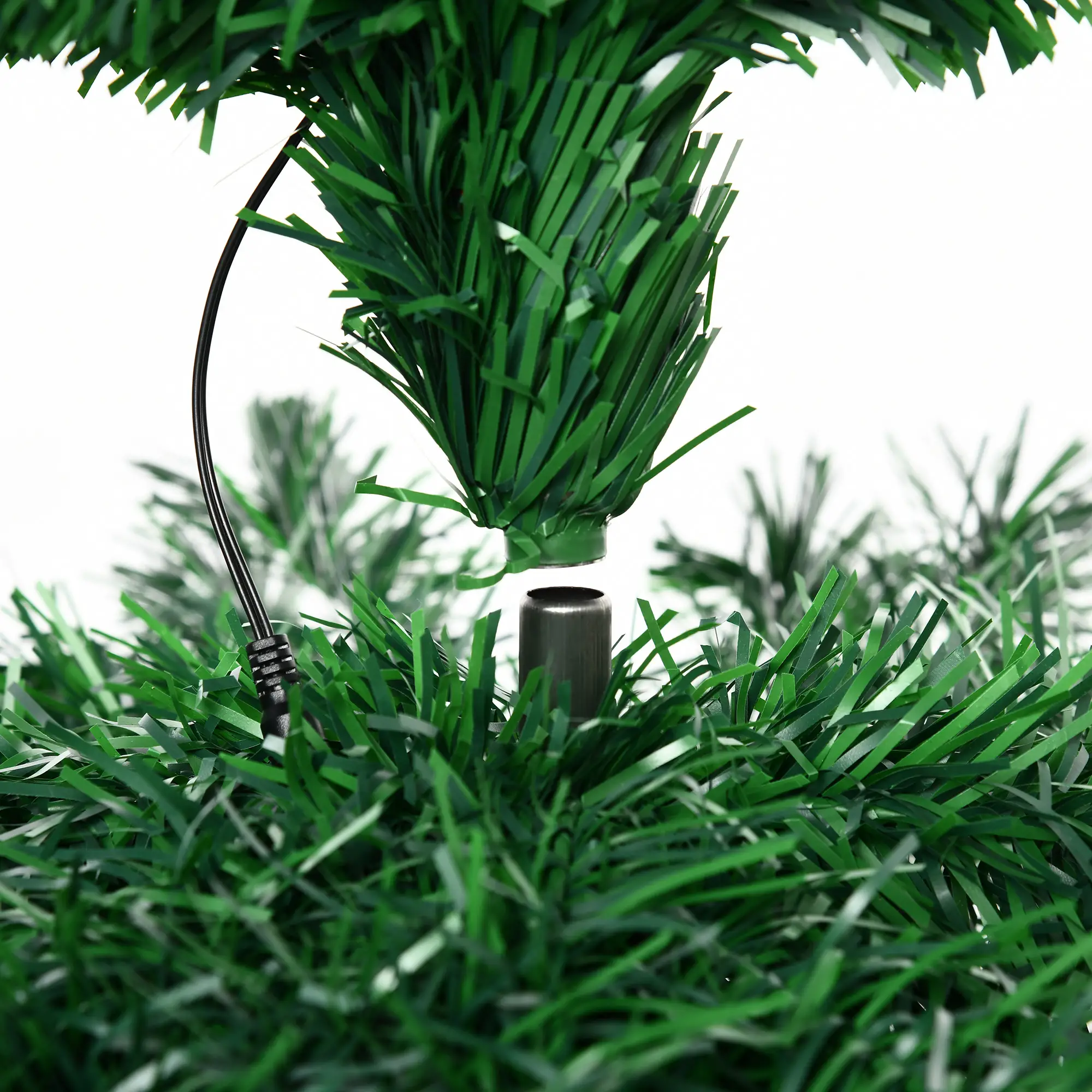 6ft Prelit Fiber Optic Christmas Tree 230 Branches Multi-Color LED Lights Metal Stand Indoor Decor