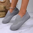 thumbnail image 6 of Dweltoz Womens Walking Shoes Slip on Non Slip Mesh Gym Sneaker Breathable Fashion Athletic Platform Sneaker with Arch Support,Gray 36, 6 of 7
