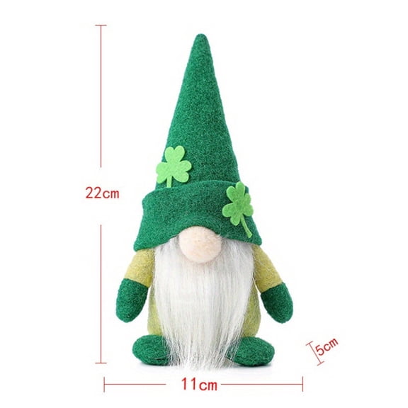 Oioii St. Patrick's Day Gnome Decor, Irish Leprechaun Couple Dolls, Festive Irish Themed Figurines, for Home Tabletop Shelf Mantel Holiday Decoration,B