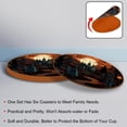 thumbnail image 4 of Cemetery 6PCS Round Microfiber Leather Coasters, 11x11 cm/4.3x4.3 in, Stylish Drink Mats for Home and Office, Absorbent and Beverage Coasters, 4 of 6