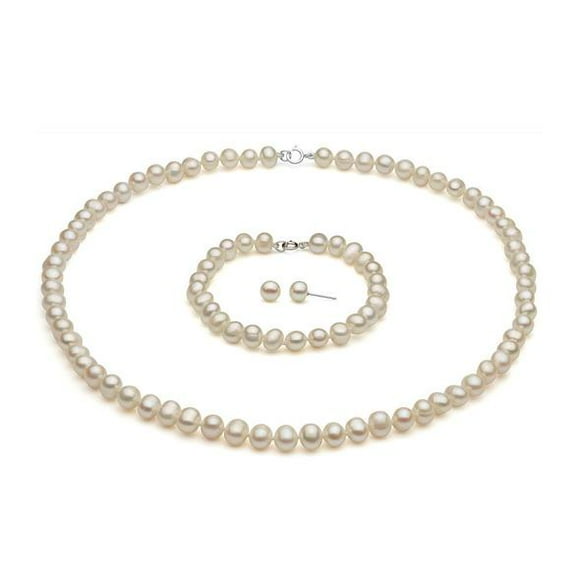 3-Piece Genuine Pearl Silver Set