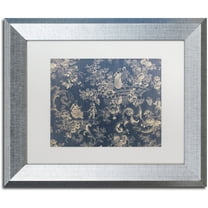 Trademark Fine Art "Toile Fabrics II" Canvas Art by Color Bakery White Matte, Silver Frame