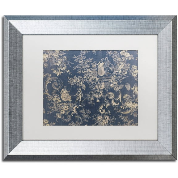 Trademark Fine Art "Toile Fabrics II" Canvas Art by Color Bakery White Matte, Silver Frame