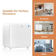 Costway 1.6 Cubic Feet Compact Refrigerator Reversible Door Mini Fridge White