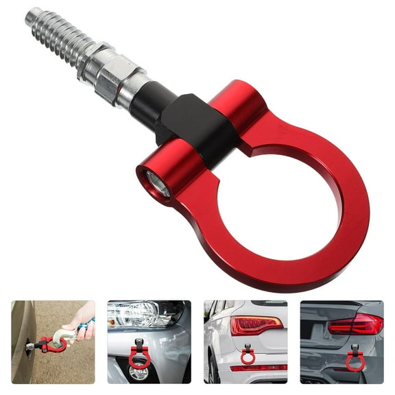 Soimiss Red Metal Tow Hook Durable Heavy Duty Car Towing Ring for Trailer and Vehicle Use