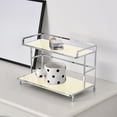 thumbnail image 4 of Gumesh Acrylic & Iron Tabletop Organizer - 2-Tier Kitchen Cup Rack & Bathroom Cosmetic Storage (Small Space Saver, 12" x 6"), 4 of 6