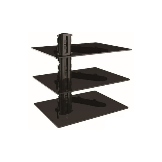 Emerald Triple Dvd Shelf Wall Mount With Tempered Glass 7004 Emerald Triple Dvd Shelf Wall Mount With Tempered Glass 7004 Com