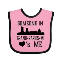 Inktastic Grand Rapids Michigan Someone Loves Me Boys or Girls Baby Bib
