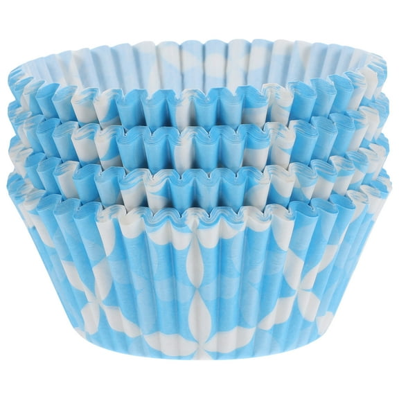 OUNONA 100 Pcs Baking Cups Flower Cake Cup Cake Paper Cups 5x7cm Blue
