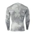 thumbnail image 3 of Frontwalk Men's T Shirt Skinny Compression Base Layer Tops Long Sleeve Mens Breathable Camouflage Long -sleeved Camouflage White Grid 2XL, 3 of 4