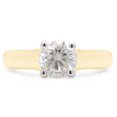 thumbnail image 2 of 1 Carat 6.5MM Round Cut Lab Created Moissanite Diamond Solitaire Engagement Rings For Women In 14K Solid Yellow Gold (G-H Color, VVS1 Clarity, 1 Cttw)-10, 2 of 7
