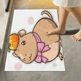 thumbnail image 4 of 2 Piece Soft Bathroom Rug Set Capybara with A Bow Bath Mat and U-Shaped Toilet Contour Rug (16"x24"+20"x24"), 4 of 7