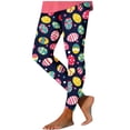 thumbnail image 2 of Xdegoge High Waisted Tights for Women Tummy Control Stretchy Colorful Easter Egg Print Yoga Leggings Athletic Workout Fitness Comfy Spring Pants, 2 of 5