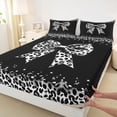 thumbnail image 3 of Castle Fairy Grey Ribbon Bow Bed Sheets,Vintage Leopard Print King Sheets, 3 of 7