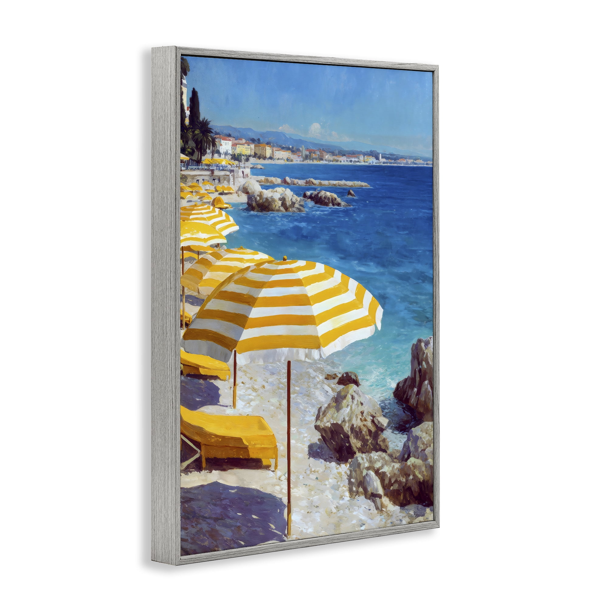 Stupell Industries Sunshine on the Shore Gray Framed Giclee Art, design by Petal Prints Design