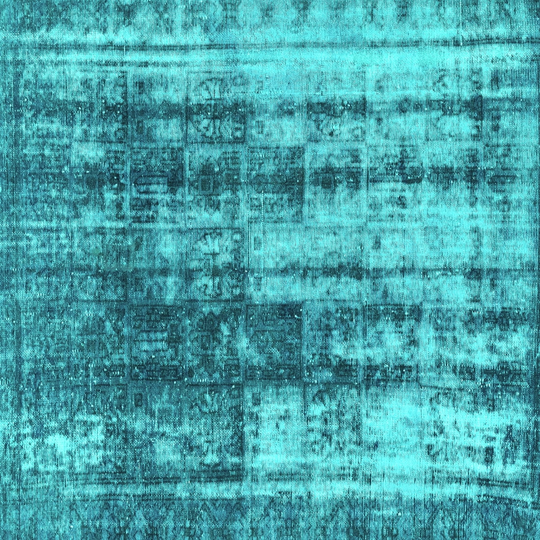 Ahgly Company Indoor Square Abstract Turquoise Blue Modern Area Rugs, 7 ...