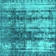 thumbnail image 1 of Ahgly Company Machine Washable Indoor Square Abstract Turquoise Blue Modern Area Rugs, 7' Square, 1 of 4